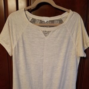 Thyme and Honey, Cream Lace T-Shirt XL